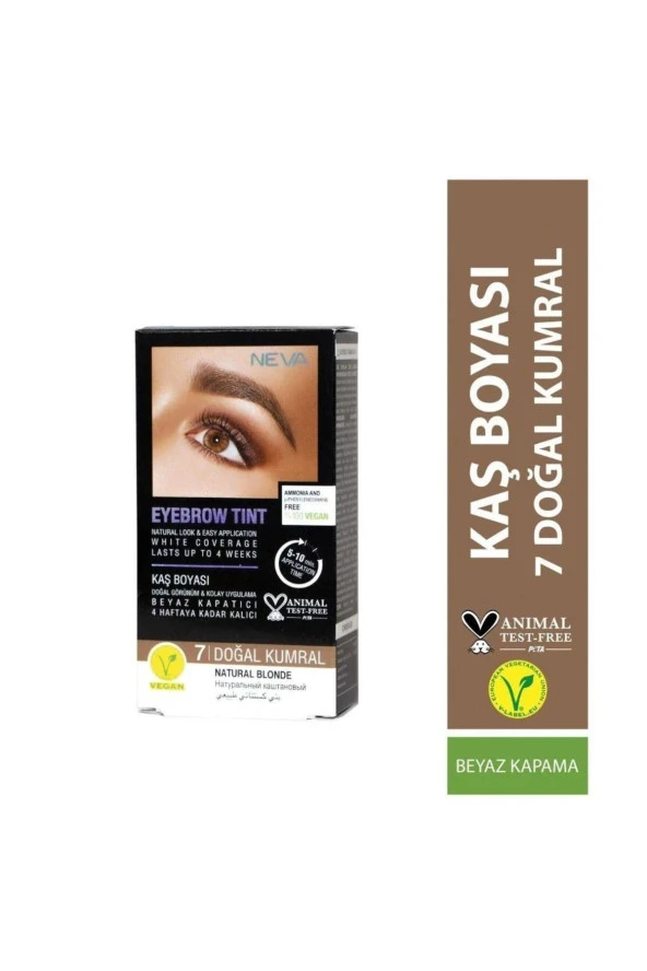 NEVA Eyebrow Tint Vegan Kaş Boyası Seti 7 Doğal Kumral