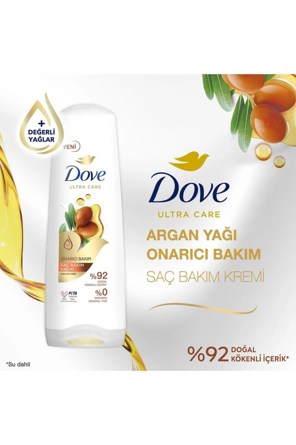 DOVE Ultra Care Saç Bakım Kremi Onarıcı Bakım Argan Yağı 350 ml - Resim 3