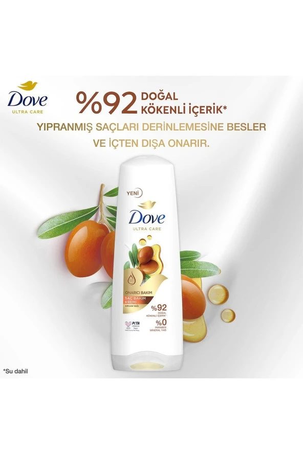DOVE Ultra Care Saç Bakım Kremi Onarıcı Bakım Argan Yağı 350 ml - Resim 4