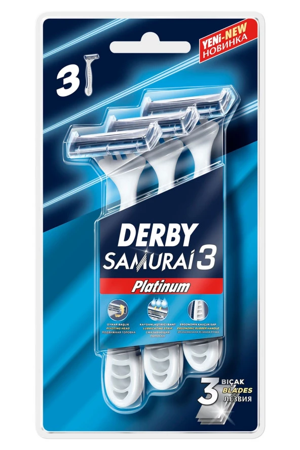 DERBY Samurai 3 Platinum 3'lü Blister