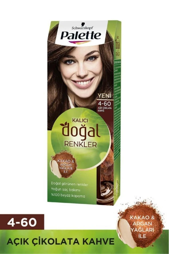 PALETTE Schwarzkopf Kalıcı Doğal Renkler 4-60 Açık Çikolata Kahve Saç Boyası