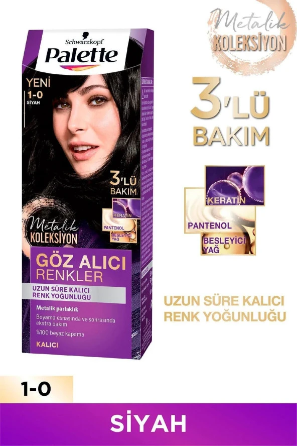 PALETTE Göz Alıcı Renkler Saç Boyası No: 1.0 Siyah