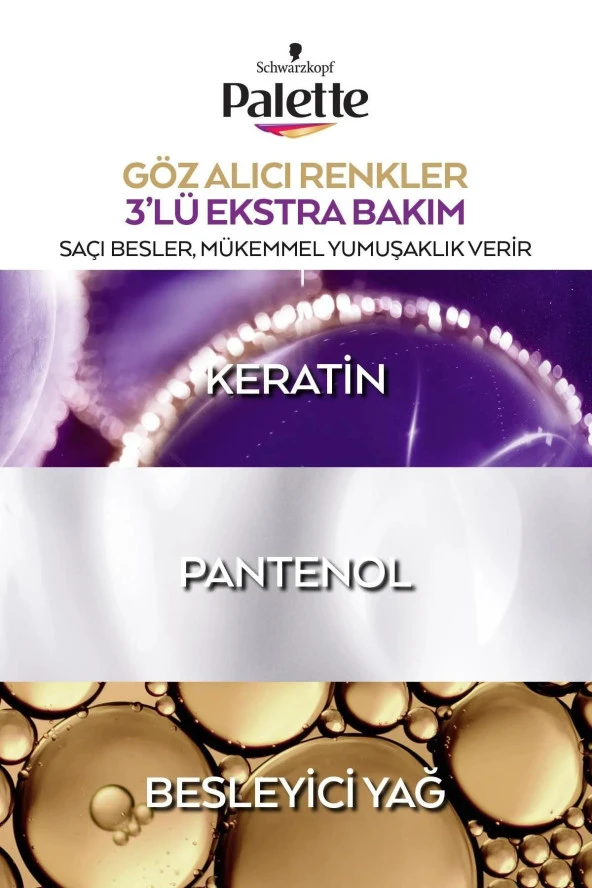 PALETTE Göz Alıcı Renkler Saç Boyası No: 1.0 Siyah - Resim 3