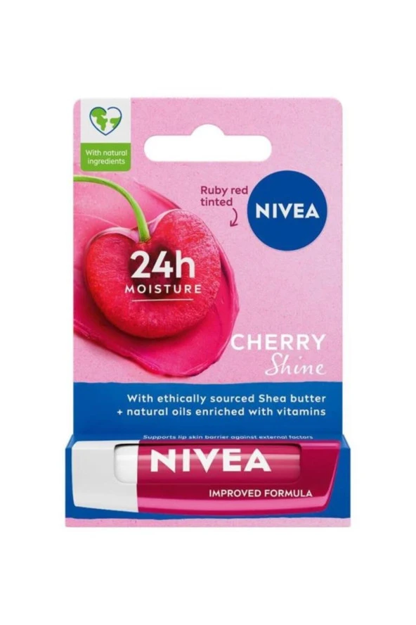 NIVEA Dudak Bakım Kremi Ve Parlatıcısı Kiraz 4,8gr,24 Saat Nem,dudak Bakımı,kiraz Kokusu, Hafif Işıl