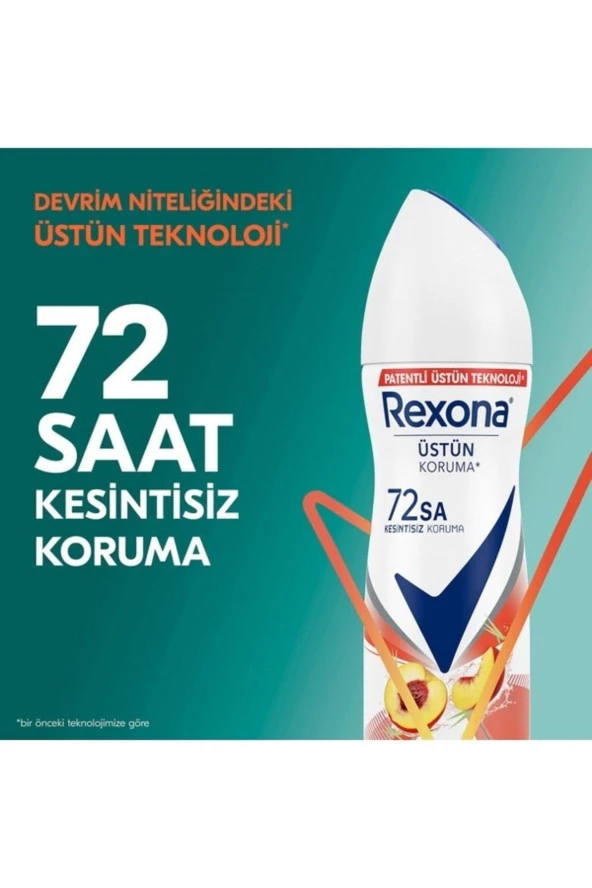 REXONA Kadın Deodorant Şeftali & Limon Otu 72 Saat Kesintisiz Üstün Koruma 150 Ml - Resim 3