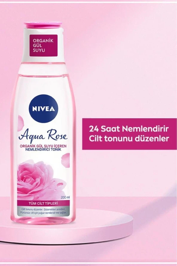 NIVEA Aqua Rose Nemlendirici Tonik 200 ml - Resim 3
