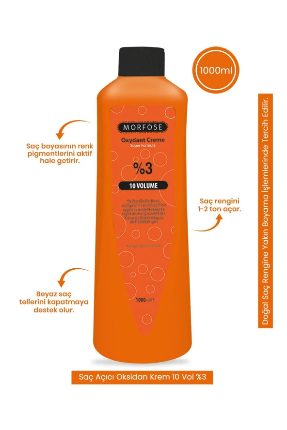 MORFOSE Saç Açıcı Oksidan Krem 10 Vol %3 1000 ml - Resim 2