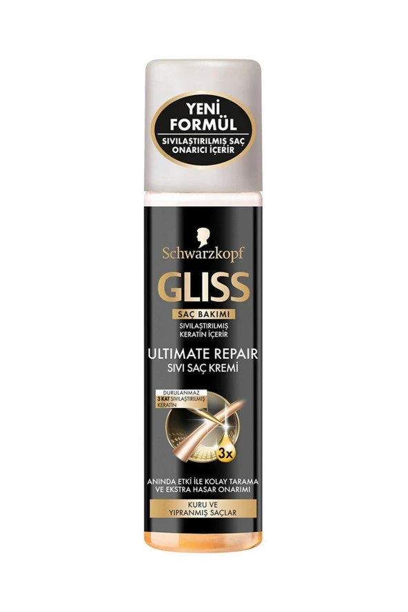 GLİSS Ultimate Repair Çok Yıpranmış ve Kuru Saçlar Sıvı Saç Kremi 200 ml