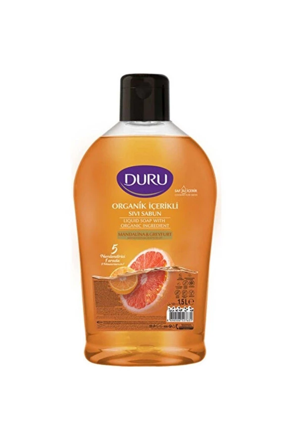 DURU Organik Içerikli Mandalina & Greyfurt Sıvı Sabun 1,5lt