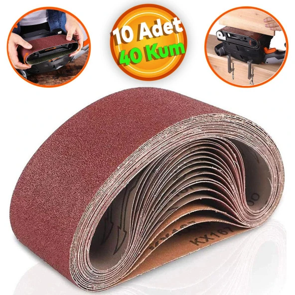 Sonsuz Bant 40 Kum Tank Palet Zımpara Kağıdı 75 x 533 mm (10 ADET)