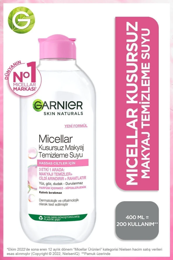 GARNİER Micellar Kusursuz Makyaj Temizleme Suyu 400 ml