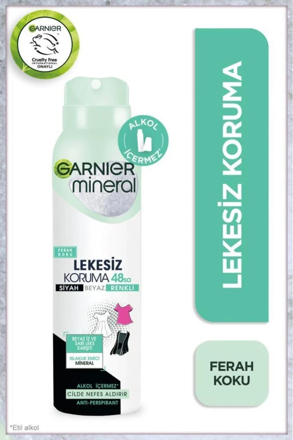 GARNİER Mineral Lekesiz Koruma Ferah Koku Sprey Deodorant ürün görseli