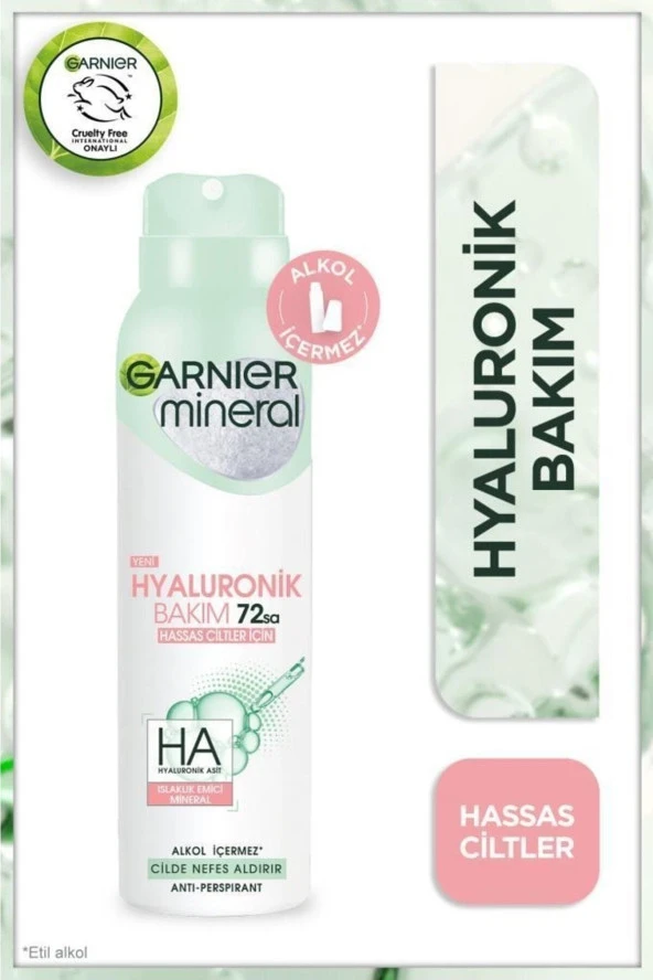 GARNİER Mineral Hyaluronik Bakım Sprey Deodorant ürün görseli 1