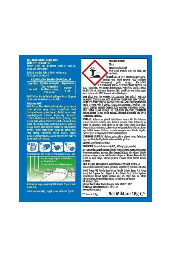 RAİD Elektro Mat Kokusuz Tablet, 20'li (SİVRİSİNEKLERE KARŞI) - 2
