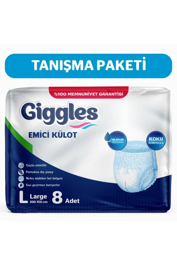 GİGGLES Külotlu Hasta Bezi Large 8 Li