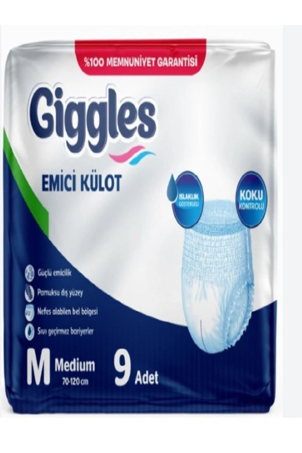 GİGGLES GİGGLES KÜLOTLU HASTA BEZİ MEDİUM 9 LU