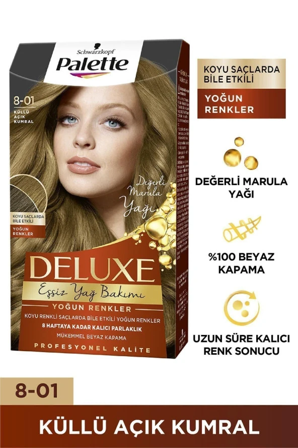 PALETTE Deluxe Yoğun Renkler 8-01 Küllü Açık Kumral - 2