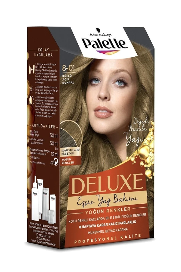 PALETTE Deluxe Yoğun Renkler 8-01 Küllü Açık Kumral - 4