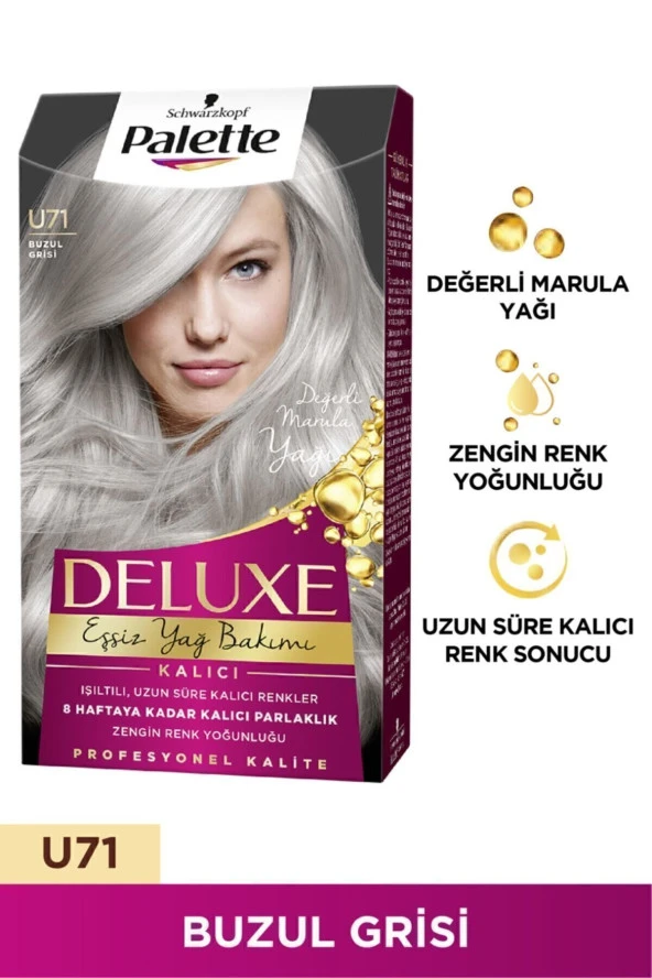 PALETTE DELUXE SAÇ BOYASI U71 ELMAS GRİSİ - Resim 2
