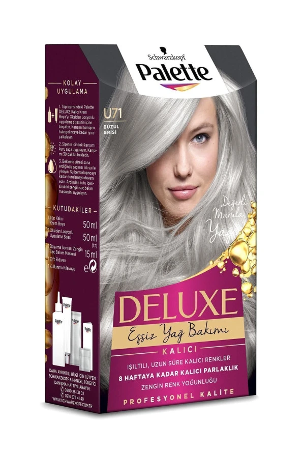 PALETTE DELUXE SAÇ BOYASI U71 ELMAS GRİSİ - Resim 4