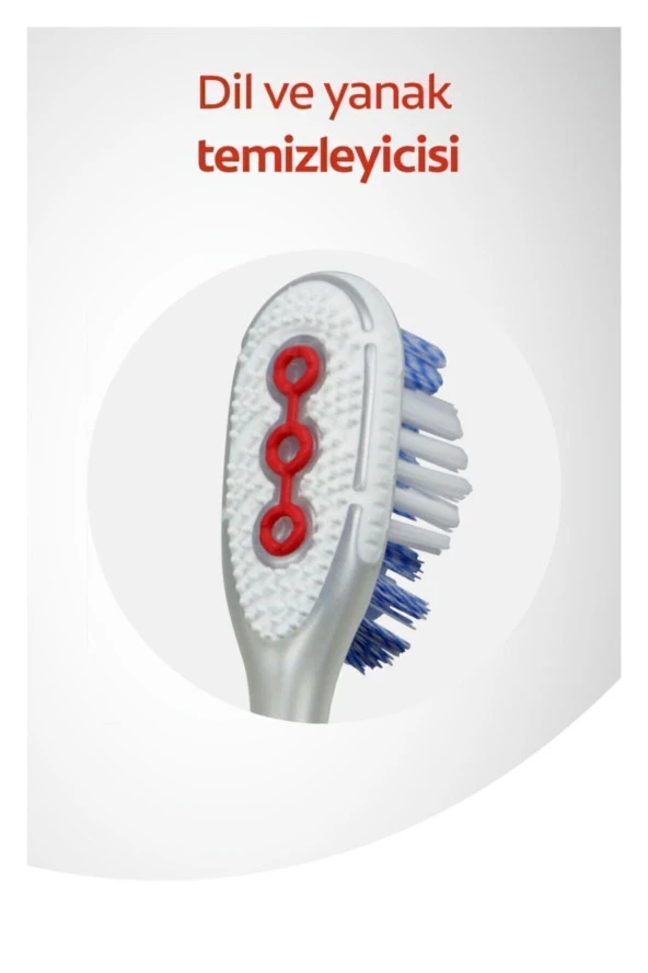COLGATE 360 Optik Beyaz Dil ve Yanak Temizleyicili Orta Beyazlatıcı Diş Fırçası  1+1 - 3
