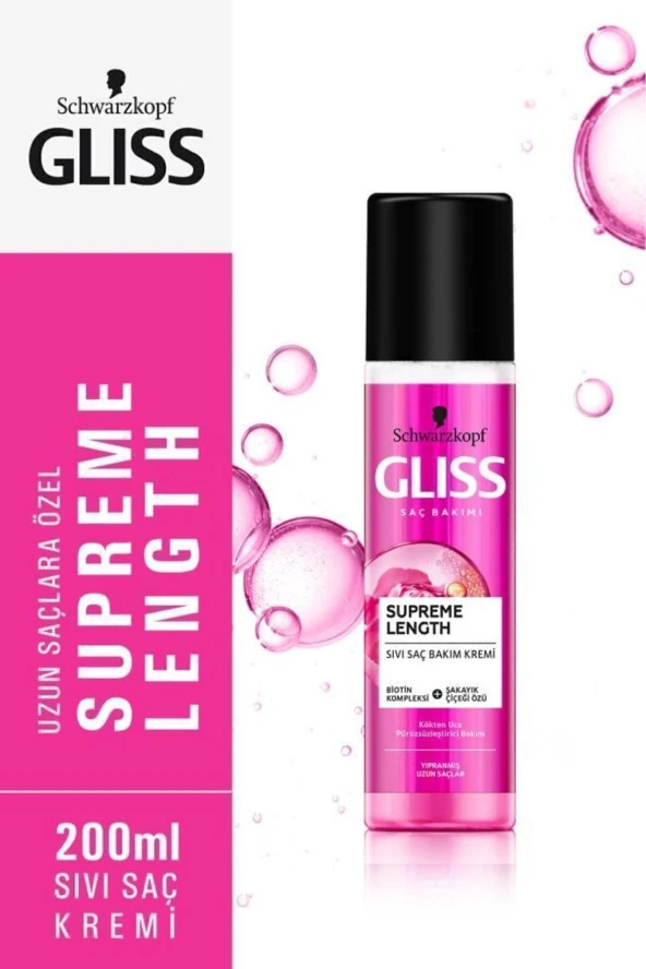 GLİSS Schwarzkopf Gliss Supreme Length Sıvı Saç Bakım Kremi 200 ml