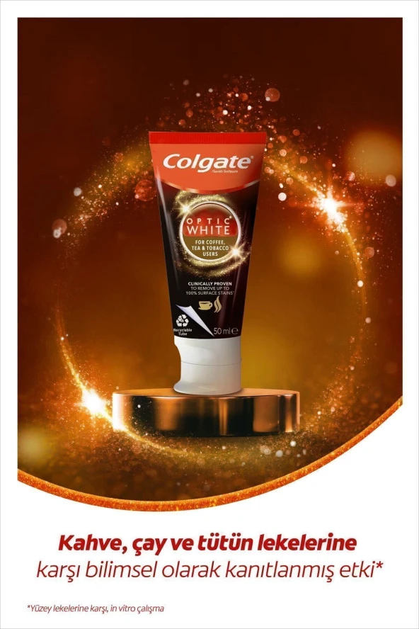 COLGATE Optic White Kahve, Çay Ve Tütün Kullanıcıları Için Beyazlatıcı Diş Macunu 50 ml - 2
