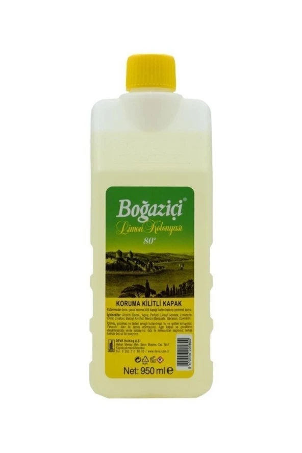 BOĞAZİÇİ Koruma Kilitli Kapak 950ml Pet Limon Kolonyası