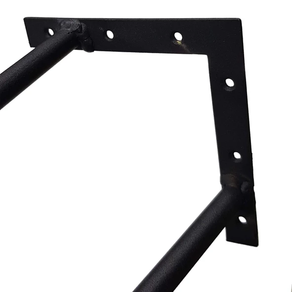 Talya 4 Lü Set Ahşap ve Kütük Sehpa Metal Firkete Ayak - 2