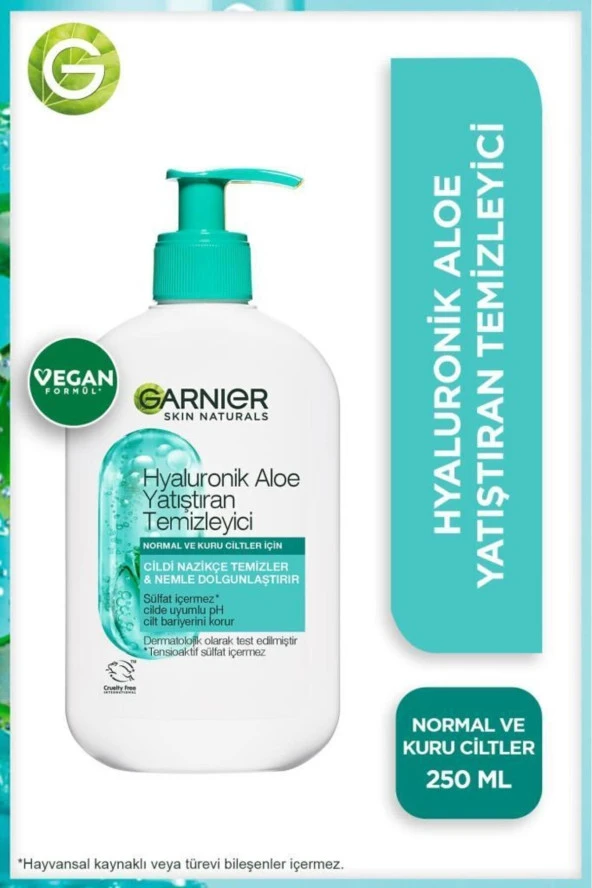 GARNİER Hyaluronik Aloe Nemlendiren ve Yatıştıran Temizleyici 250 ML ürün görseli