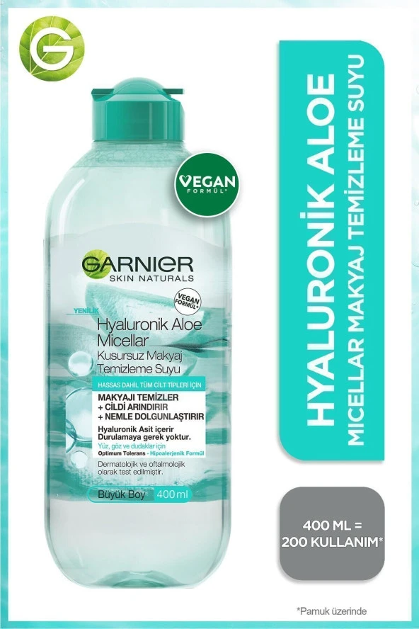GARNİER Hyaluronik Aloe Micellar Kusursuz Makyaj Temizleme Suyu 400ml