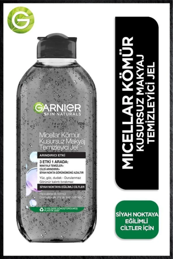 GARNİER Micellar Kömür Kusursuz Makyaj Temizleyici Jel 400 ml