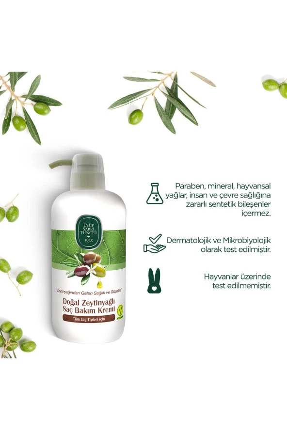 EYÜP SABRİ TUNCER Doğal Zeytinyağlı Saç Kremi 600 ml - 5