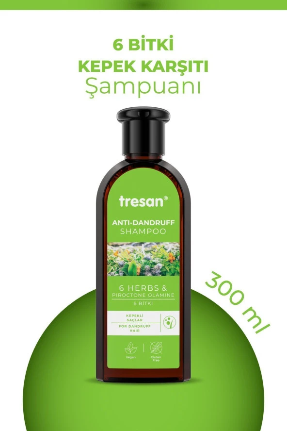 TRESAN 6 Bitki Kepek Karşıtı Bakım Şampuanı 300 ml