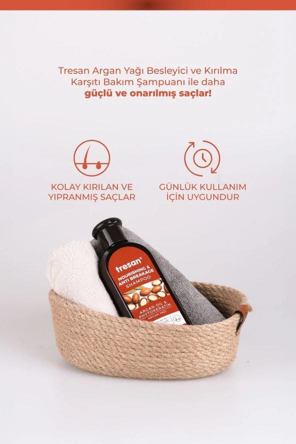 TRESAN Argan Yağı & Phyto Keratin Besleyici Ve Kırılma Karşıtı Bakım Şampuanı 300 Ml - Resim 2