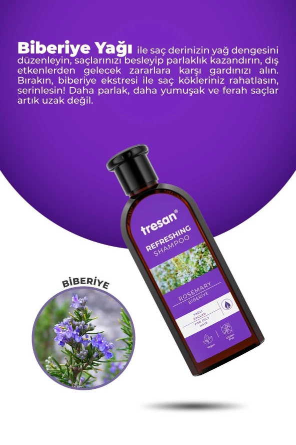 TRESAN Biberiye Canlandırıcı Bakım Şampuanı 300 ml - 3