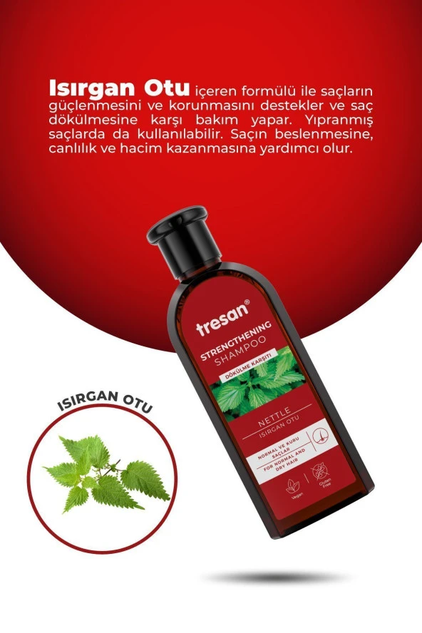 TRESAN Dökülme Karşıtı Isırgan Otu Güçlendirici Bakım Şampuanı Normal Ve Kuru Saçlar 300 ml - 3