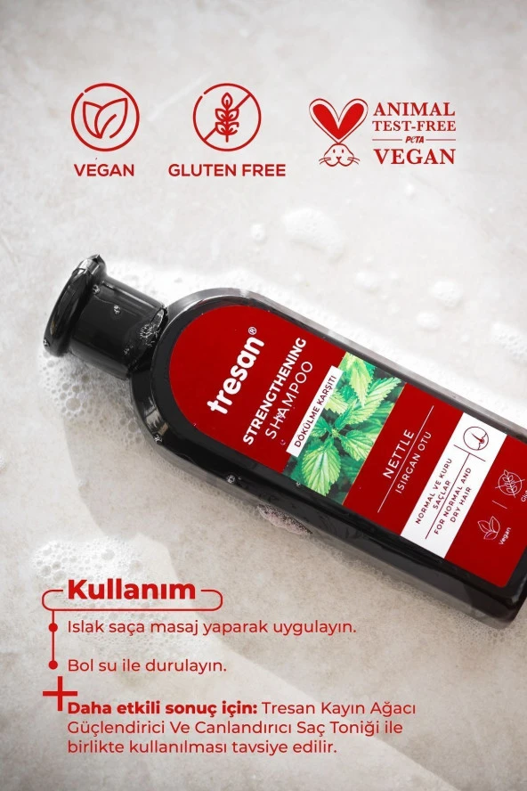 TRESAN Dökülme Karşıtı Isırgan Otu Güçlendirici Bakım Şampuanı Normal Ve Kuru Saçlar 300 ml - 4