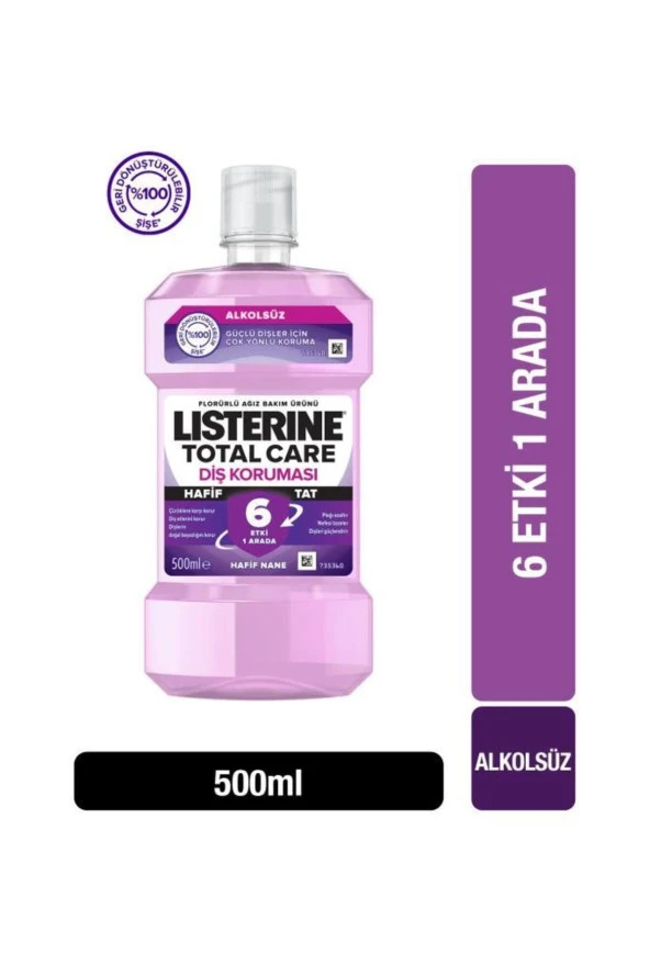 LİSTERİNE Total Care Hafif Tat Alkolsüz Ağiz Bakim Suyu Hafif Tat 500ml