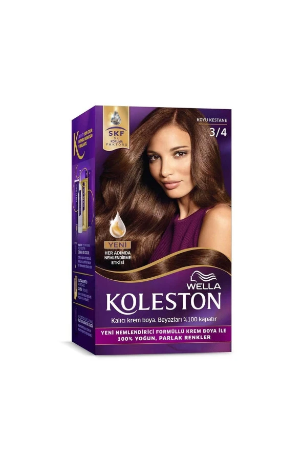 WELLA Koleston Kit Saç Boyası 3/4 Koyu Kestane