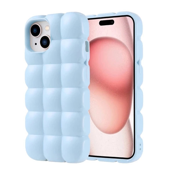 iPhone 15 Kılıf Parlak Esnek Silikon Dom Dom Kılıf - Resim 2