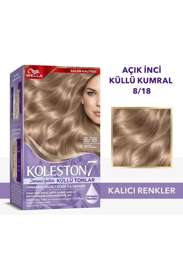 WELLA Koleston Supreme Kit 8/18 Açık Inci Küllü Kumral *18