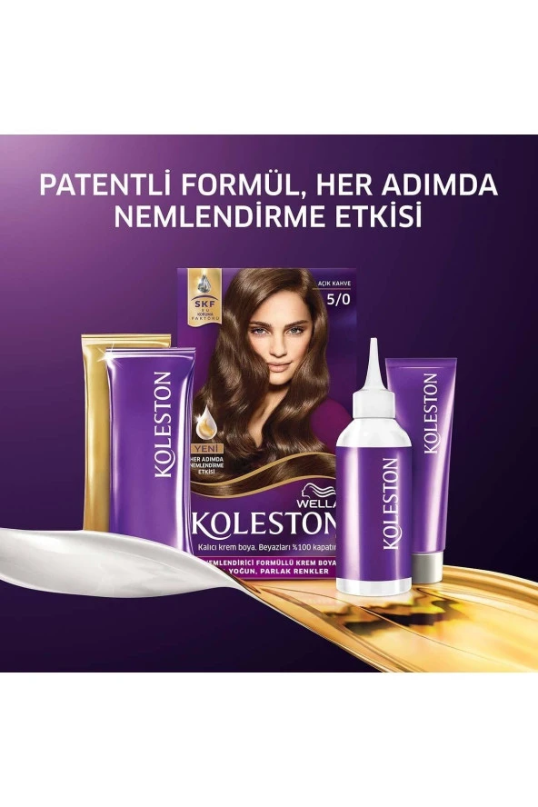 WELLA Koleston Kit Saç Boyası 5/0 Açık Kahve - Resim 5