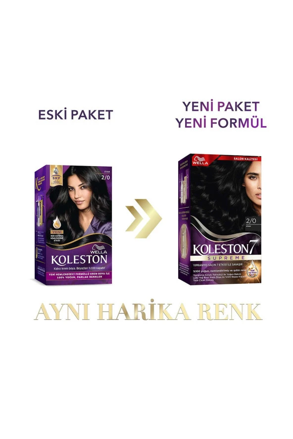 WELLA Koleston Supreme Saç Boyası 2/0 Siyah - Resim 2
