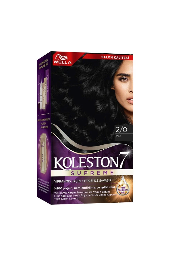 WELLA Koleston Supreme Saç Boyası 2/0 Siyah - Resim 3
