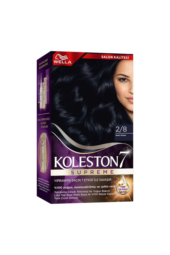 WELLA Koleston Supreme Saç Boyası 2/8 Mavi Siyah - Resim 3