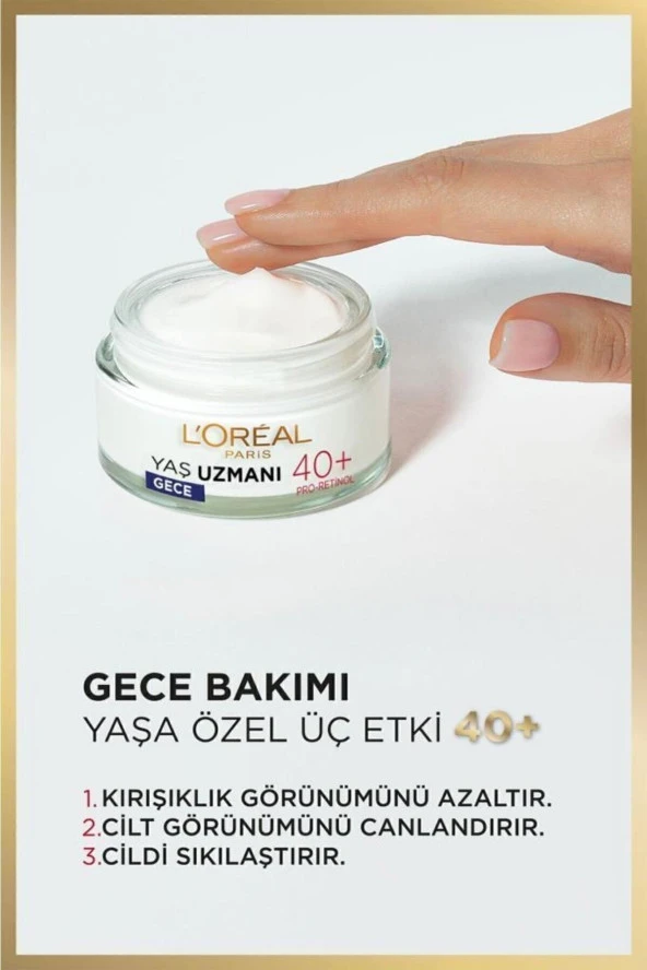 L'OREAL PARİS L'oréal Paris Yaş Uzmanı 40+ Kırışıklık Karşıtı Sıkılaştırıcı Gece Kremi 50ml - 5