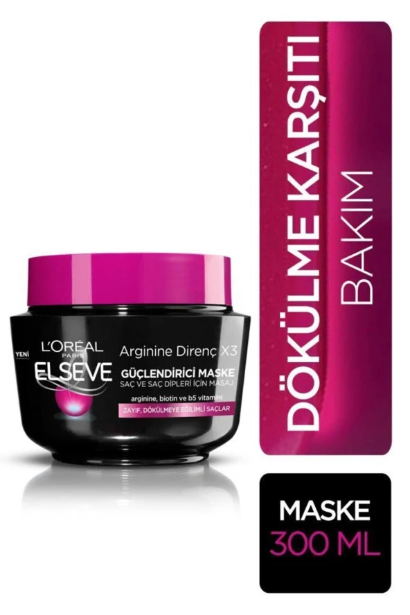 ELSEVE L'oréal Paris Arginine Direnç X3 Dökülme Karşıtı Maske 300 ml