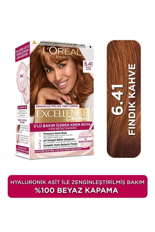 L'OREAL PARİS Excellence Creme Saç Boyası 6.41 Fındık Kahvesi