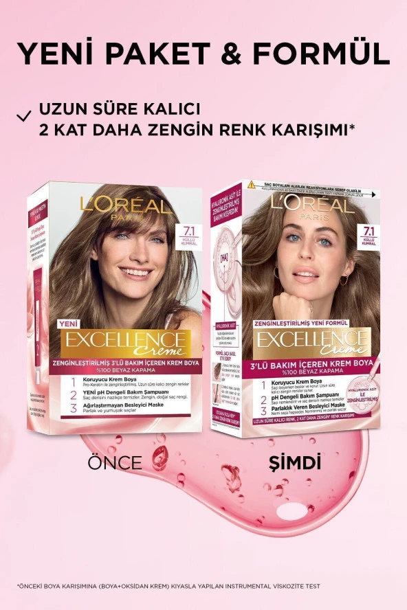L'OREAL PARİS Excellence Creme Saç Boyası 7.1 Kumral Küllü - 3